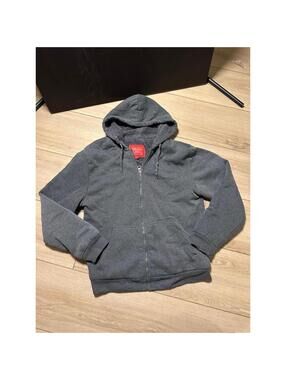Maximos USA Mens Sherpa Lined Full Zip Hoodie Charcoal Gray Sweatshirt Large